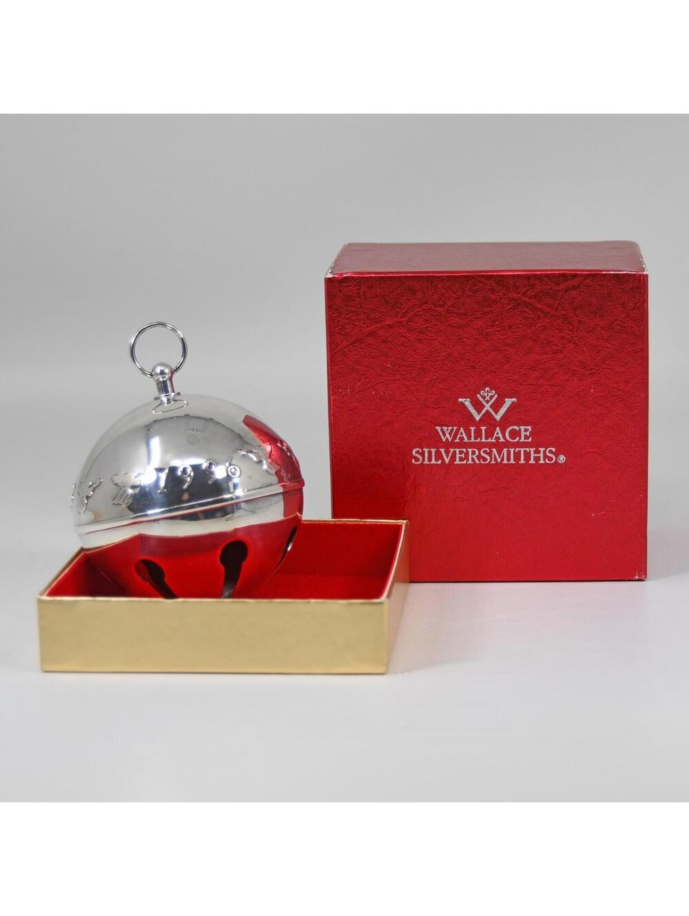 Wallace Silversmiths 1996 Sleigh Bell Christmas Ornament Silver Plate VTG w/ Box
